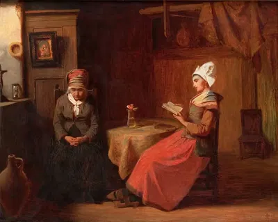 Вечерняя молитва by Иоганнес Стробель, 1876 — digital art print download