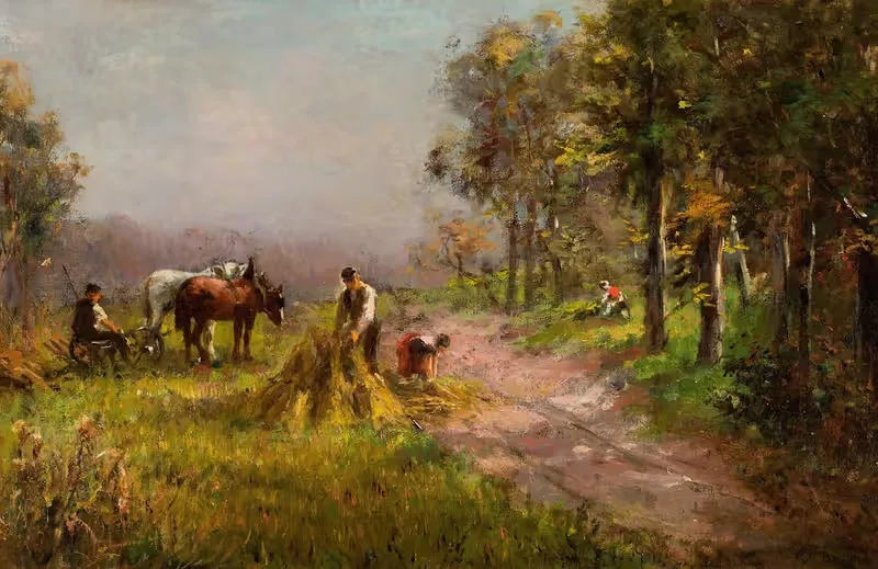 Hay Harvest by P. De Bruin — digital art print download