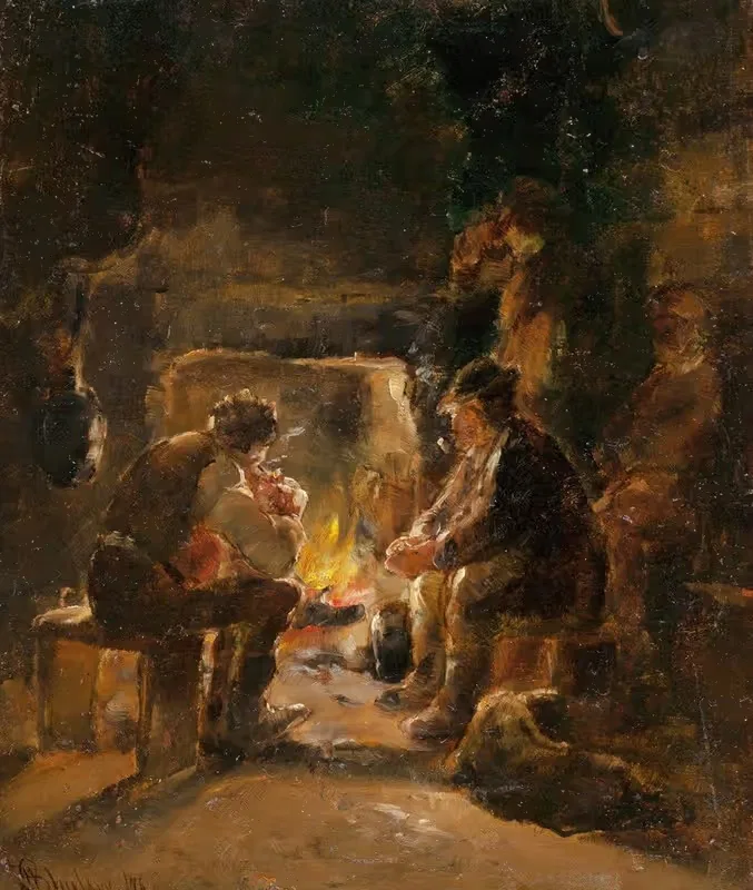 У камина by Уолтер Ширлоу, 1876 — digital art print download