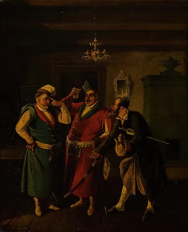 Жанровая сцена by Александр Рачыньский, 1858 — digital art print download