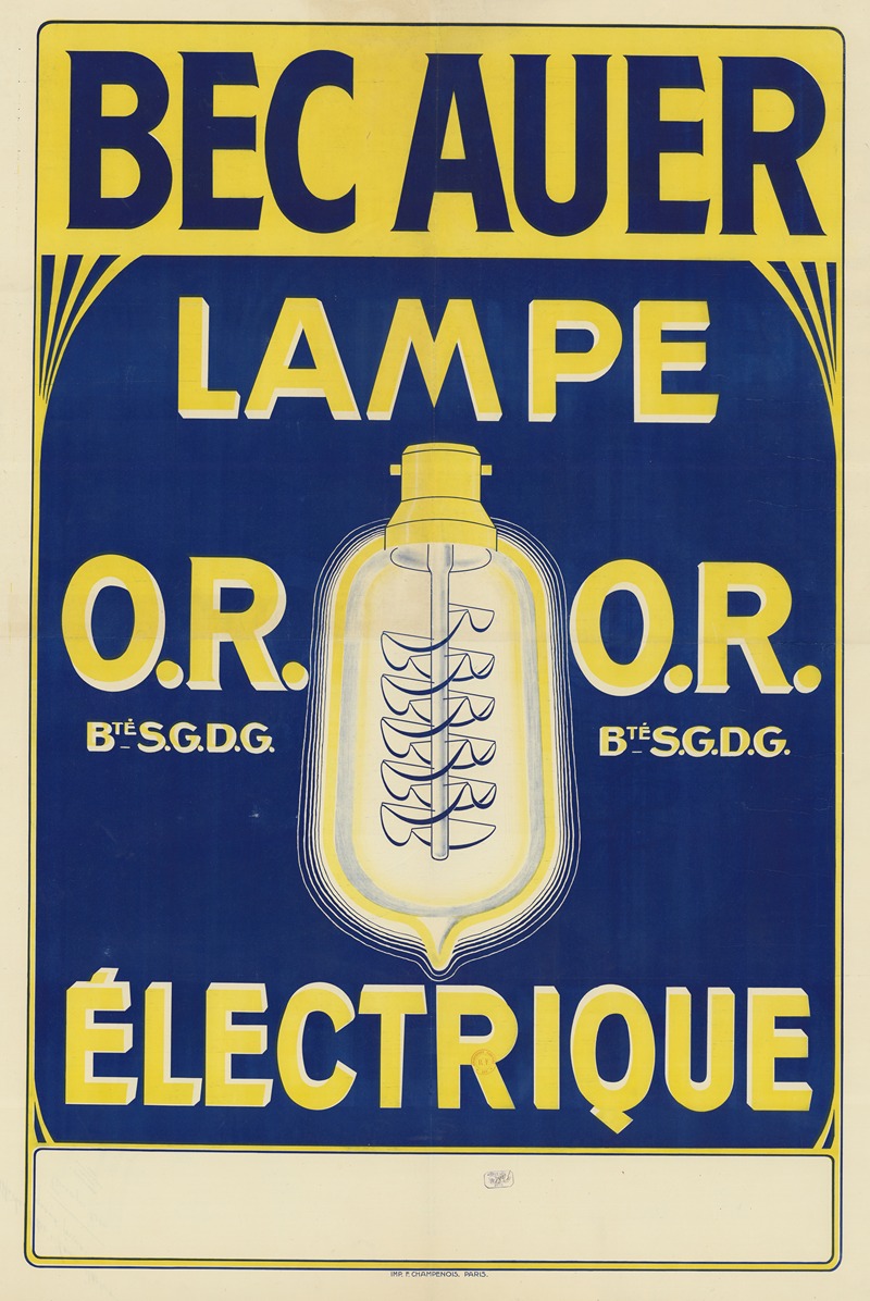 Bec Auer. Lampe O.R. électrique by Аноним, 1911 — digital art print download