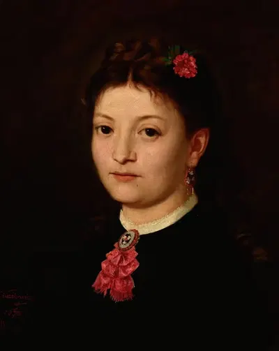 Portrait of a Young Woman by Antoni Kozakiewicz, 1870 — digital art print download