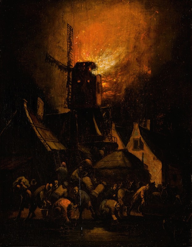 Windmill Fire by Egbert van der Poel, 1654-1664 — digital art print download