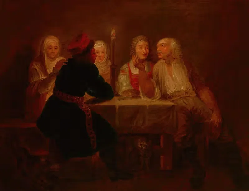 Крестьяне в трактире by Францишек Смуглевич, 1800 — digital art print download
