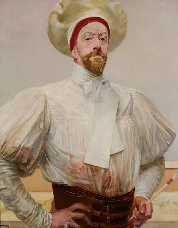 Автопортрет в белом наряде by Яцек Мальчевский, 1914 — digital art print download