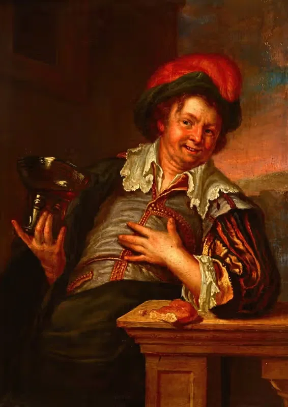 Мужчина с чашкой by Якоб Туренвлит, 1660-1719 — digital art print download