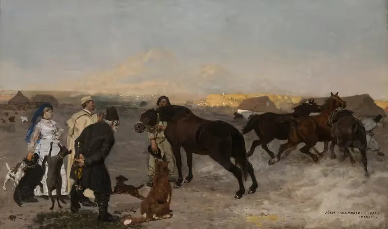 On the Farm by Jozef Chelmonski, 1875 — digital art print download