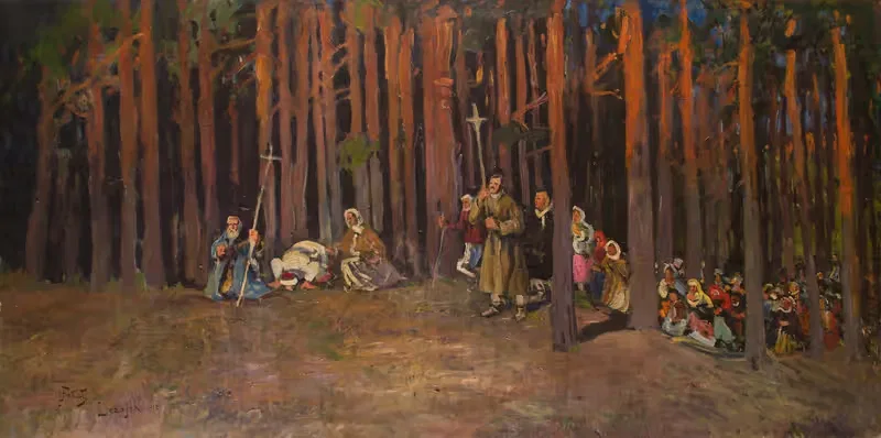 Группа паломников by Юлиан Фалат, 1912 — digital art print download