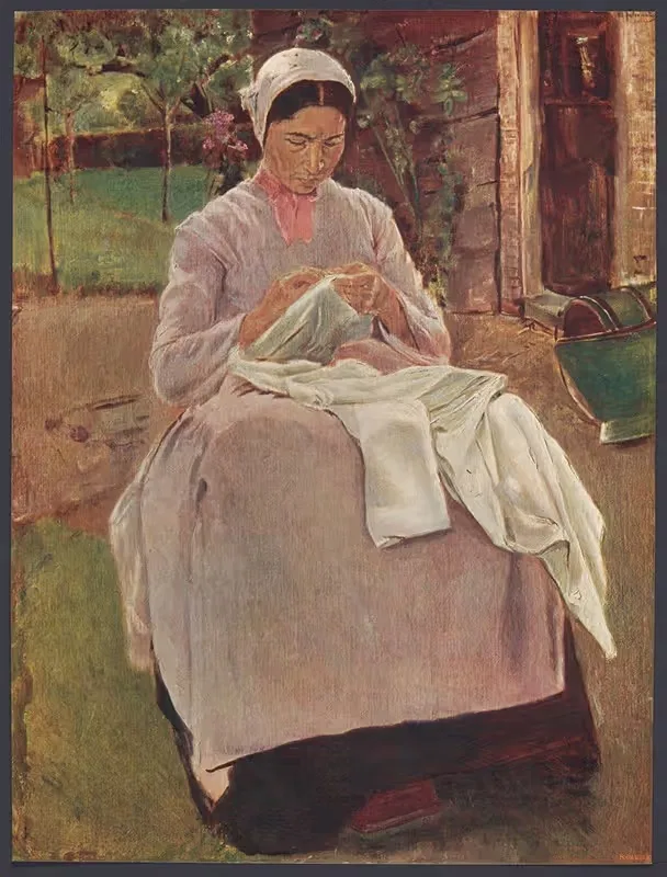 Seamstress by Max Liebermann, 1904 — digital art print download