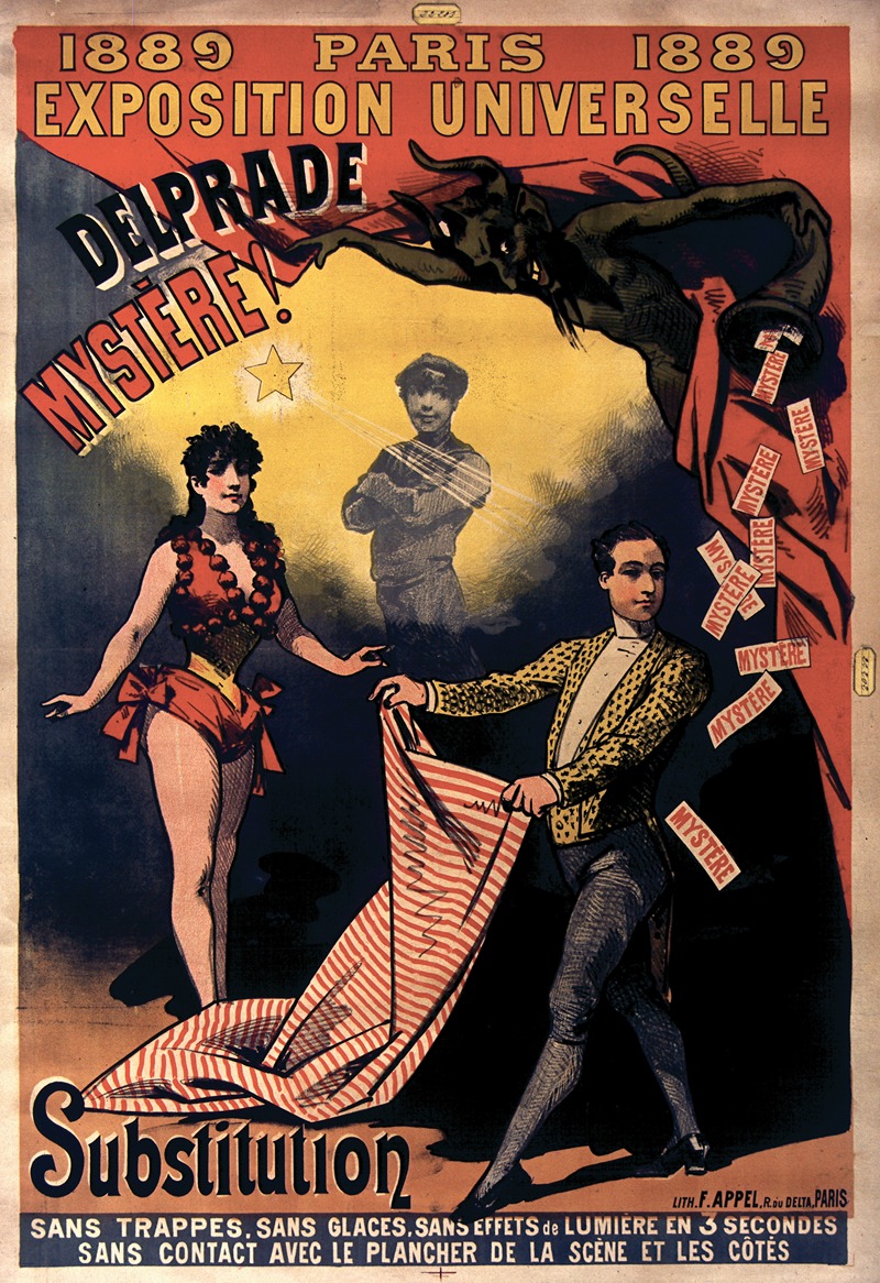 Delprade. Mystère by Lith. F. Appel, 1889 — digital art print download