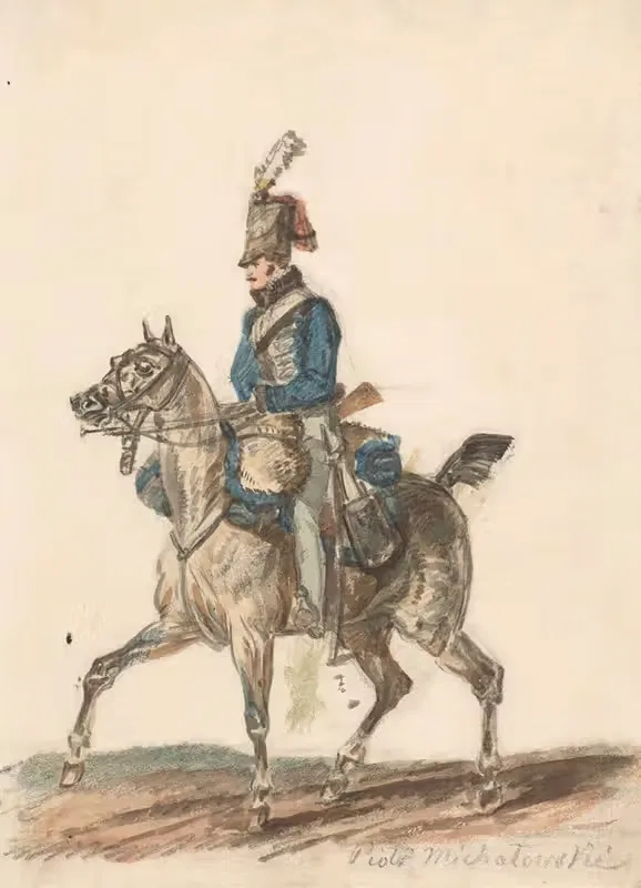 Ганноверский гусар на лошади by Пётр Михаловский, 1822 — digital art print download