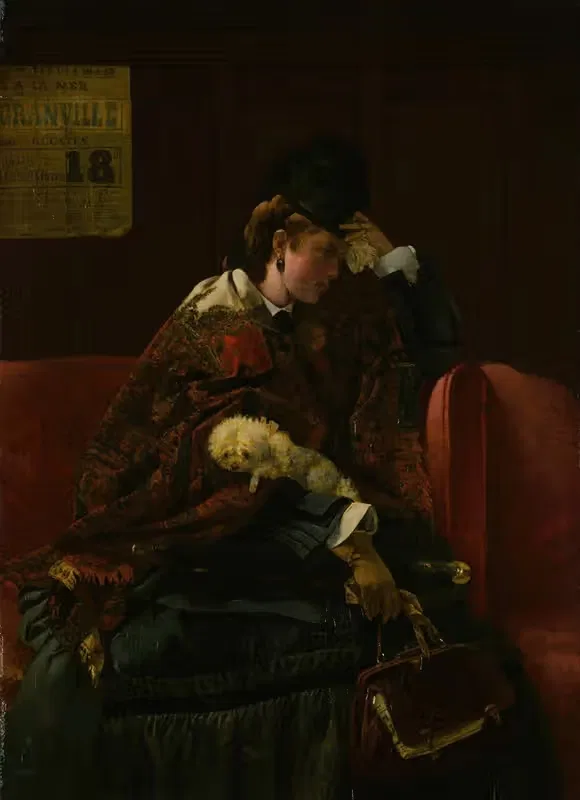 На железнодорожной станции by Альфред Стивенс, c. 1874 — digital art print download