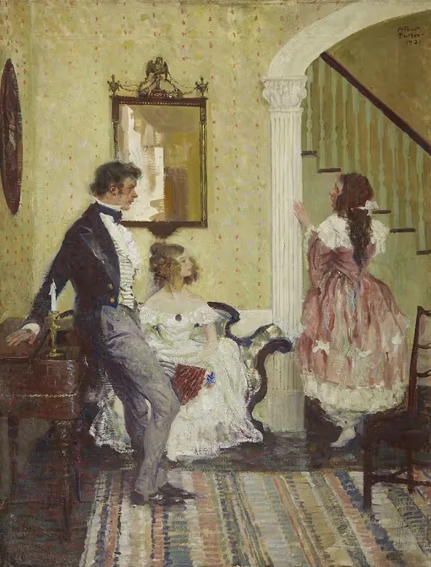 Люди в гостиной by Артур Фуллер, 1921 — digital art print download