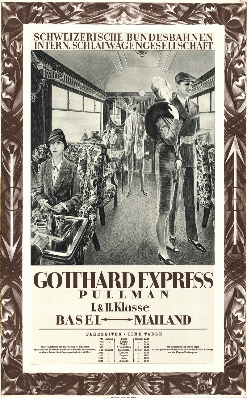 Gotthardexpress – Pullman, Basel – Mailand by Anonymous, 1927 — digital art print download