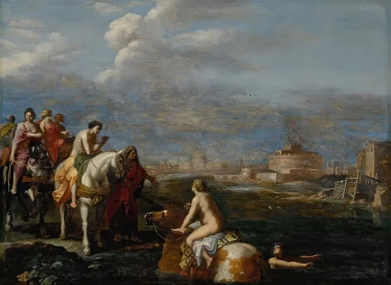 The Flight of Cloelia — Cornelis Van Poelenburch