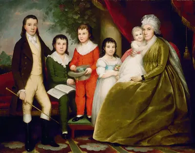 Миссис Ноя Смит и семья by Эзра Эймс, c. 1830 — digital art print download