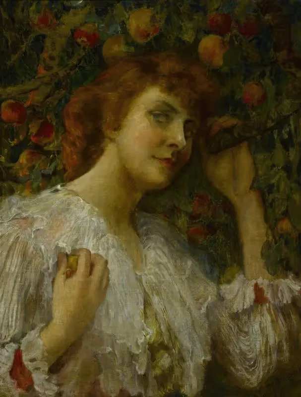 Lady with Peaches by Frederick Arthur Bridgman — digital art print download