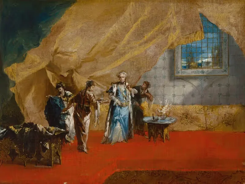 A Sultana taking Coffee in the Harem — Giovanni Antonio Guardi