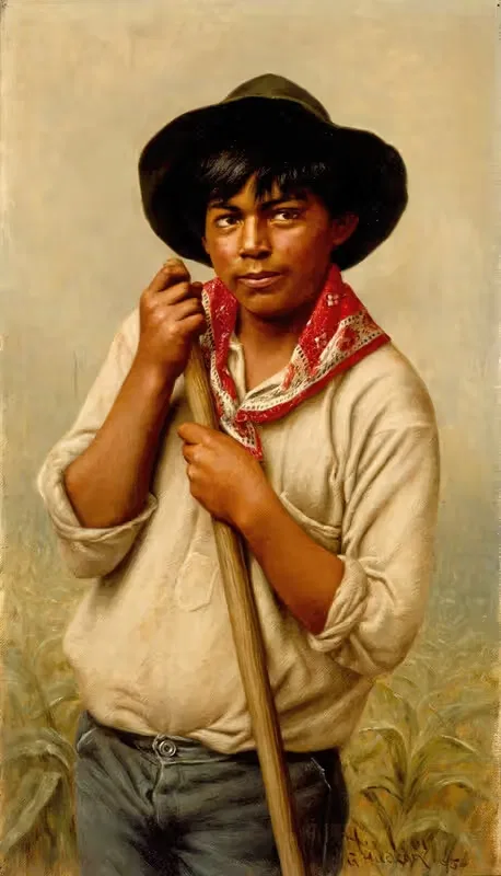 Паули; Молодой человек, копающий кукурузу by Грейс Карпентер Хадсон, 1895 — digital art print download