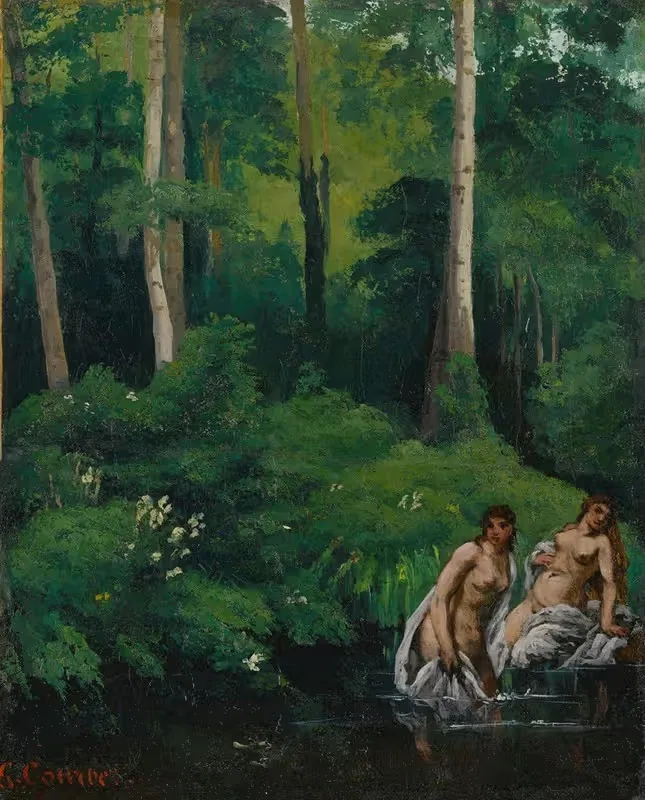 Купальщицы в лесу by Гюстав Курбе — digital art print download