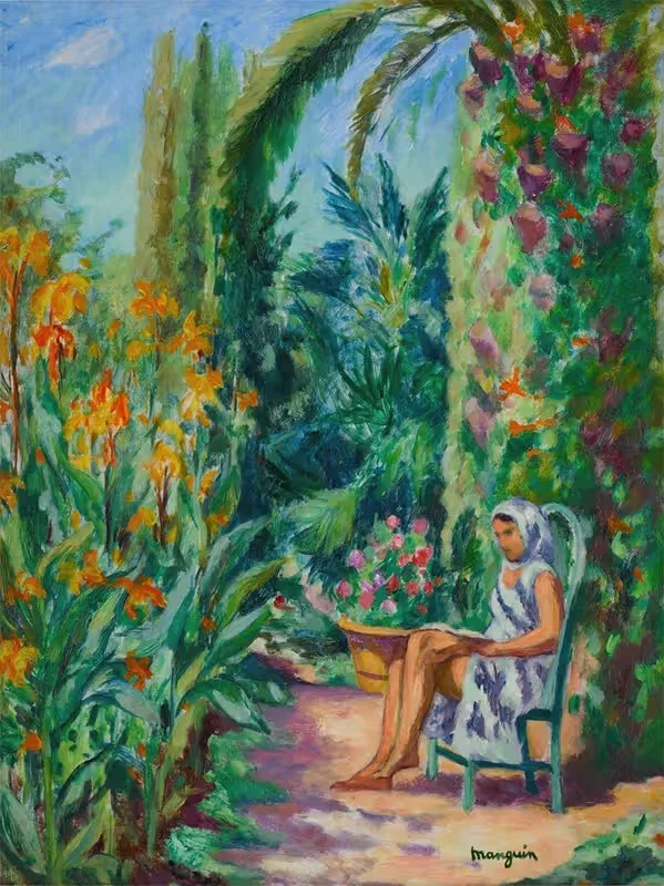 Odette dans le jardin de l'Oustalet — Henri Manguin