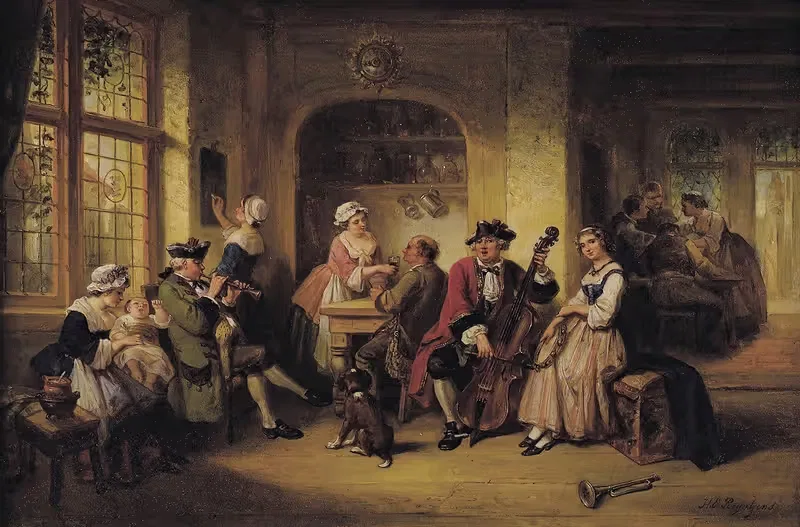 Merry Company in a Tavern — Henricus Engelbertus Reijntjens