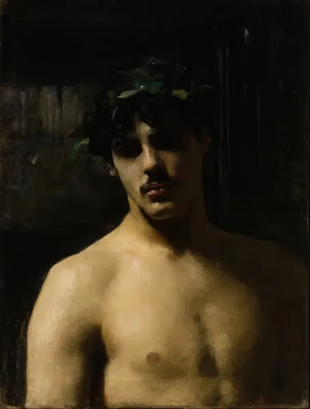 Man Wearing Laurels by John Singer Sargent, 1874-1880 — digital art print download