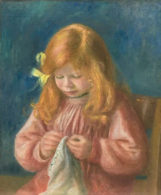 Жан Ренуар шьет by Пьер-Огюст Ренуар, 1899-1900 — digital art print download