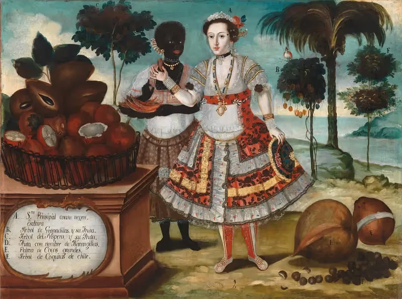 Noble Woman with Her Black Slave — Vicente Albán