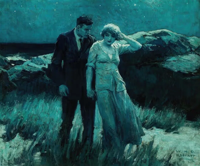 Прогулка при луне by Уильям Генри Детлеф Кёрнер, 1922 — digital art print download