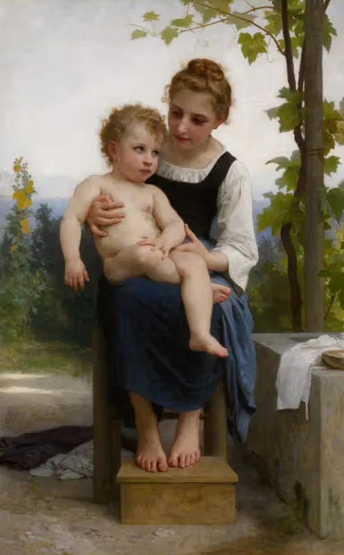 Перед купанием by Уильям Бугеро, 1891 — digital art print download