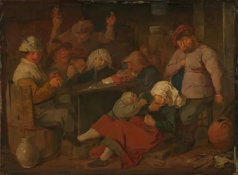 Poor Folk Drinking in a Tavern by Adriaen Brouwer — digital art print download