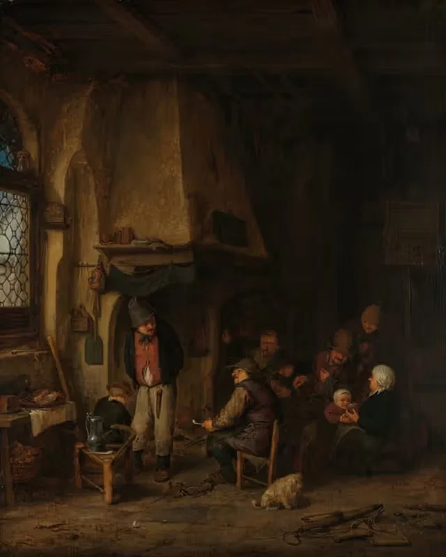 The Skaters; Peasants in an Interior — Adriaen van Ostade