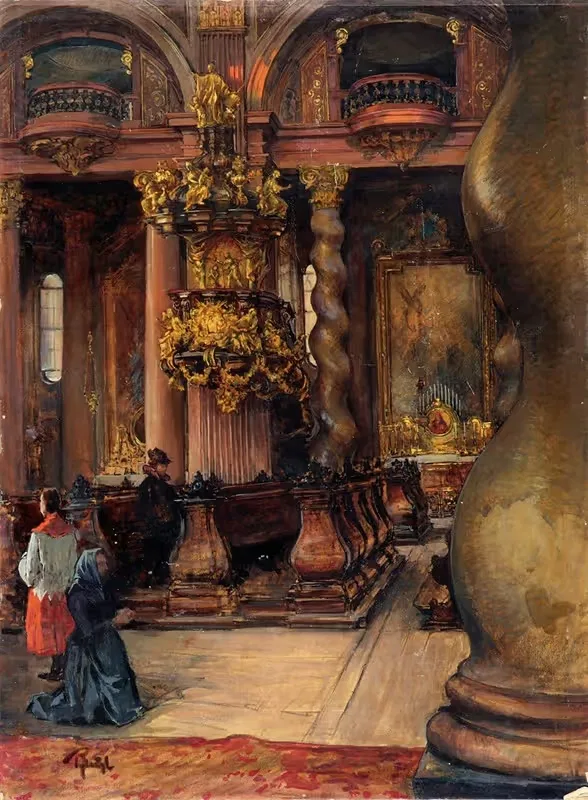Das Innere der Universitätskirche in Wien — Alfred Edler von Pflügl