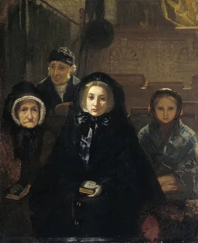 Рано в церковь by Огюст Аллебе, 1861 — digital art print download