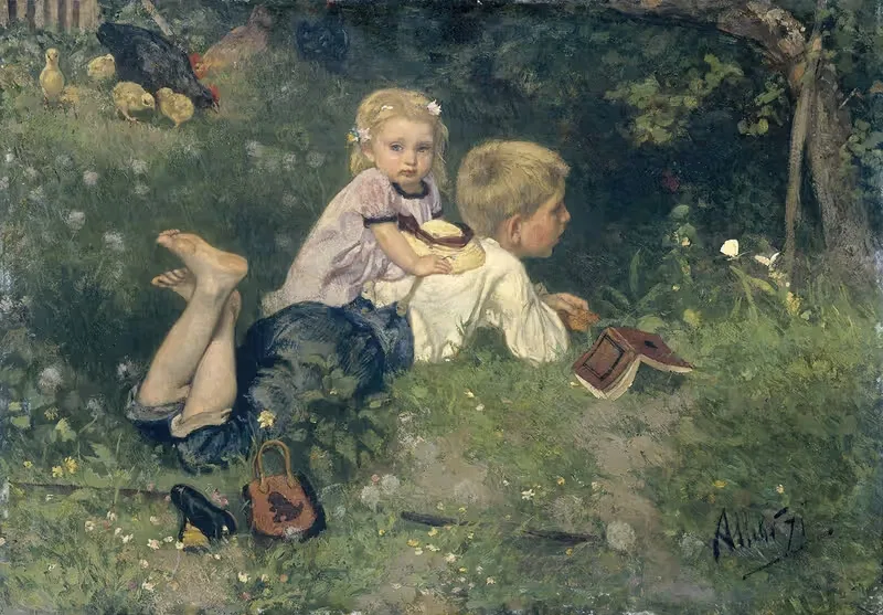 Бабочки by Огюст Аллебе, 1871 — digital art print download