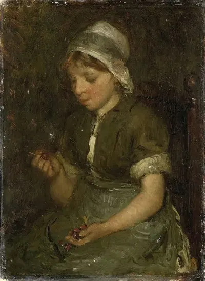 Girl with Cherries by Bernardus Johannes Blommers — digital art print download