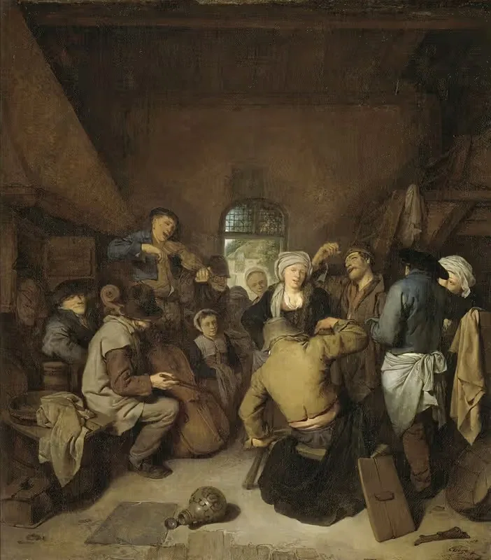 Крестьяне, играющие музыку и танцующие by Корнелис Питерсзон Бега, 1650 - 1664 — digital art print download