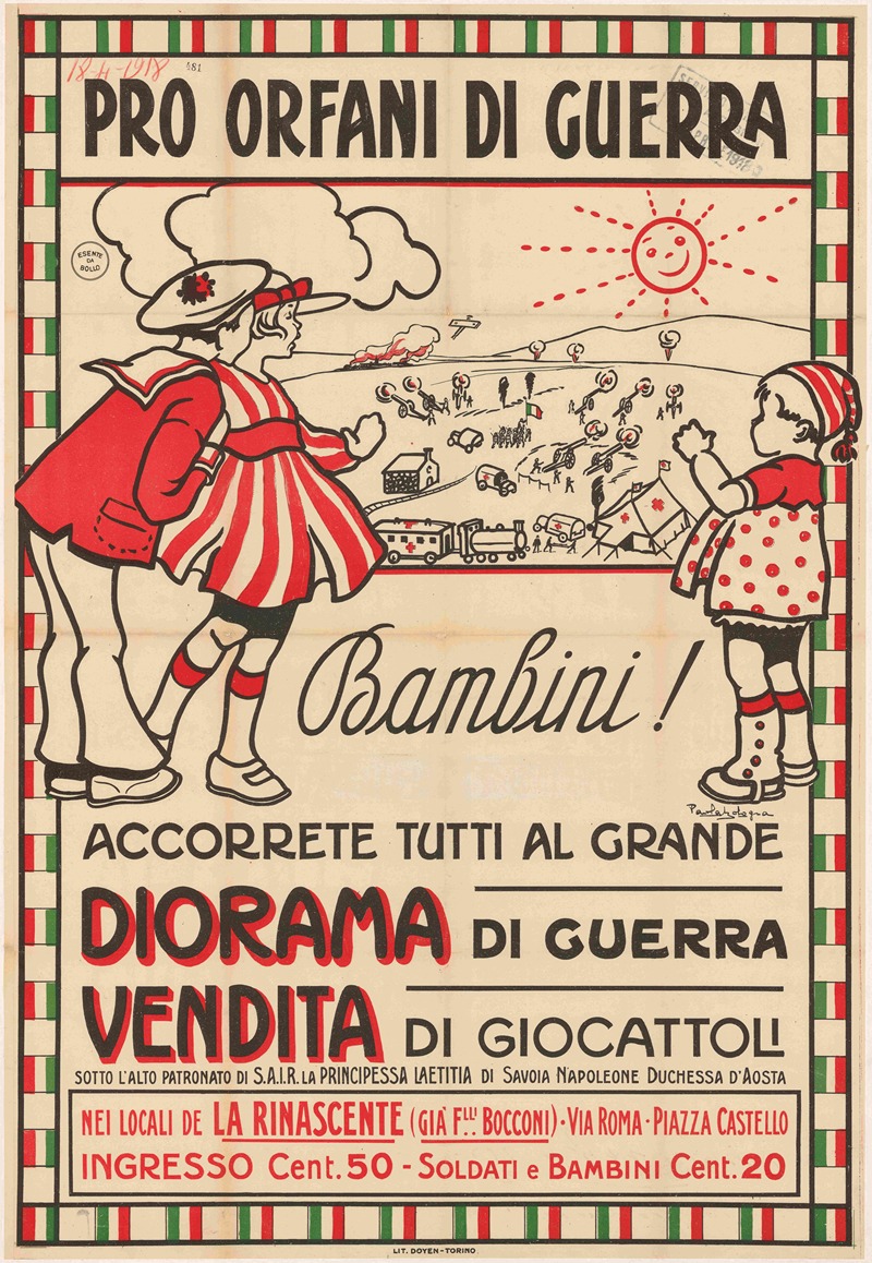 Pro Orfani Di Guerra by Аноним, 1919 — digital art print download