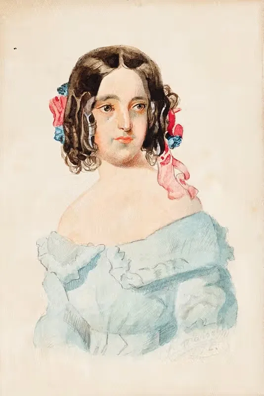 Mädchenporträt by Franz von Matsch, 1876 — digital art print download