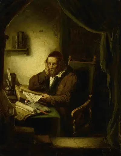 Old Man in his Study by Georg Gillis van Haanen, 1833 — digital art print download
