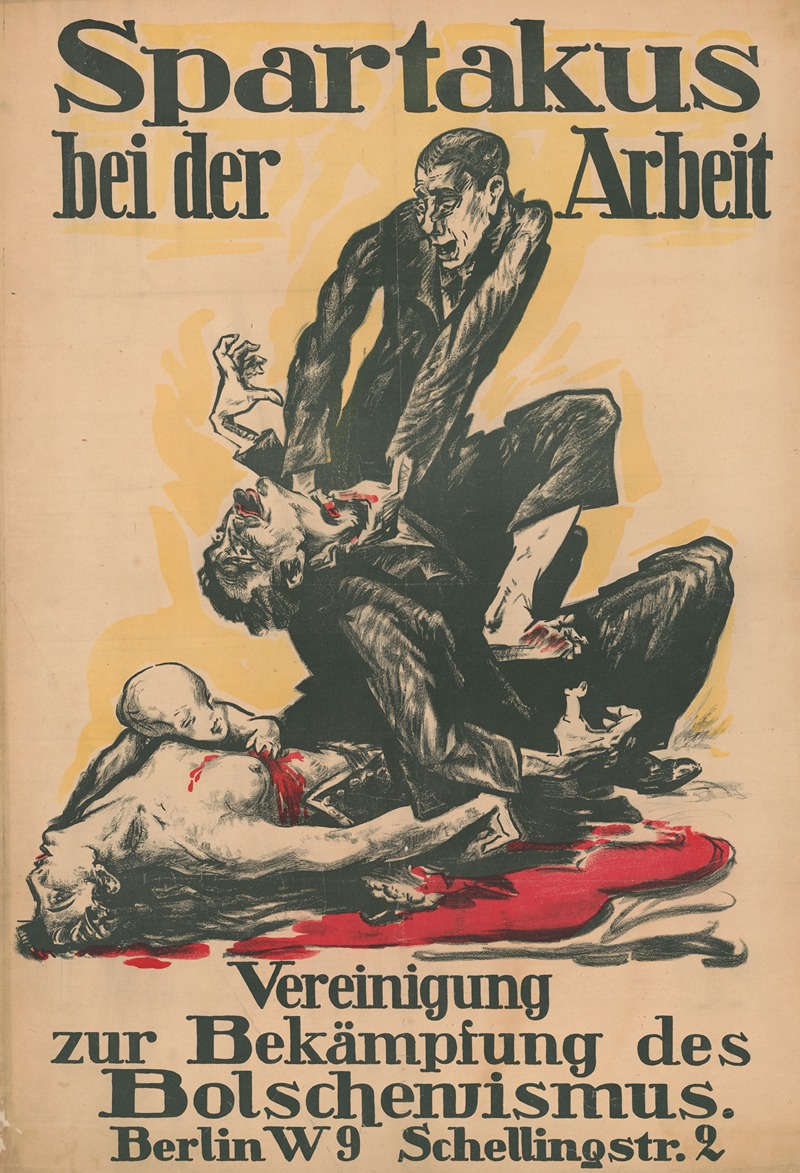 Spartakus bei der Arbeit by Аноним, 1919 — digital art print download