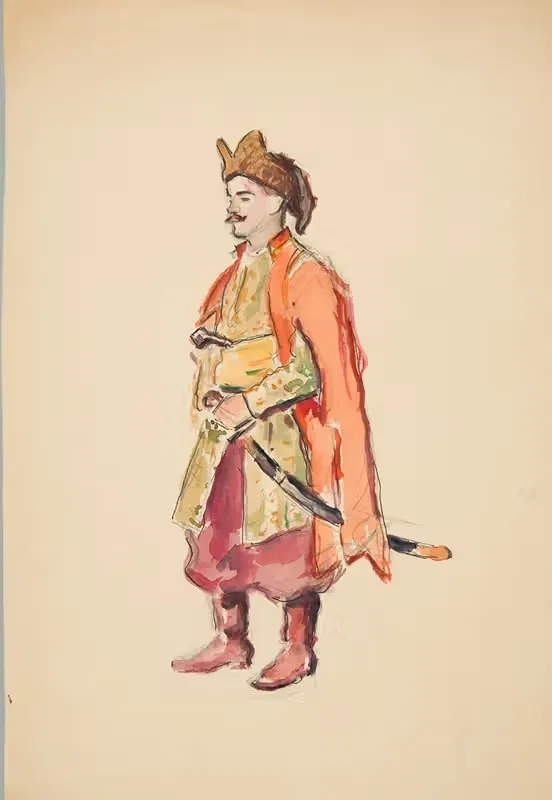 Изучение фигуры шляхтича с карбалой by Иван Иванец, 1940 — digital art print download