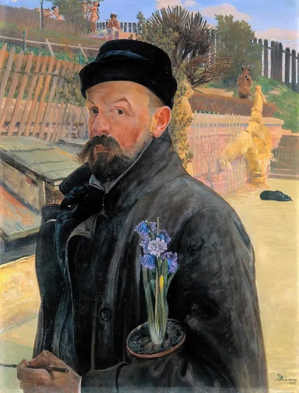 Автопортрет с гиацинтом by Яцек Мальчевский, 1902 — digital art print download