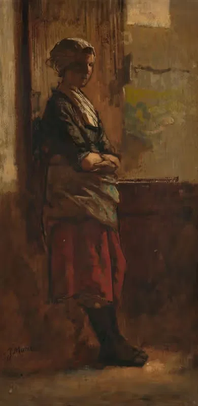 Meisje bij een deuropening. — Jacob Maris