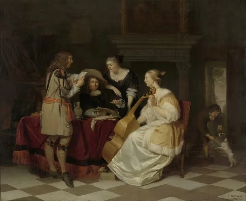 Музыкальная компания by Ян Верколье, 1673 — digital art print download