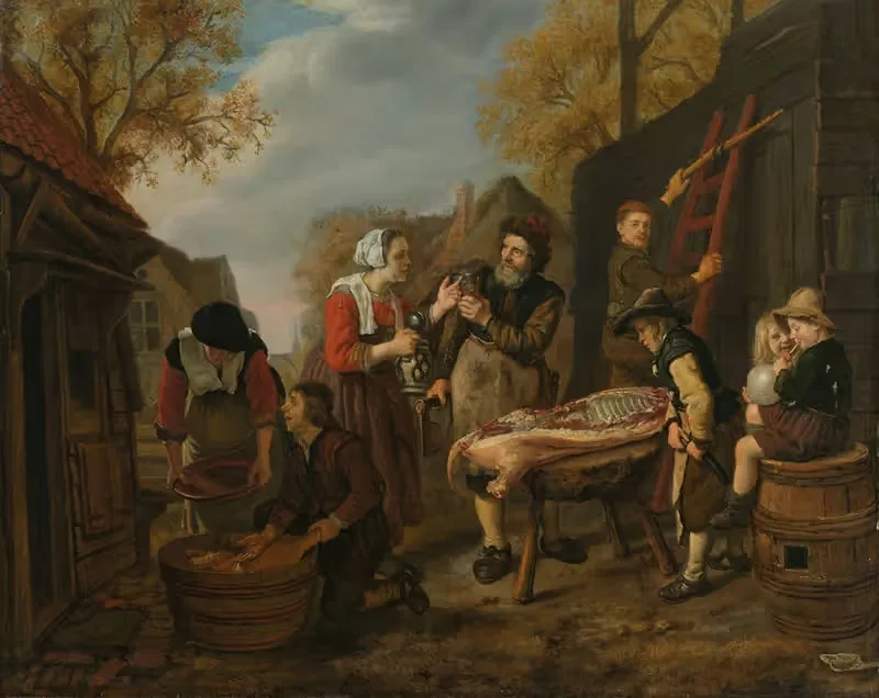 Убийство свиньи by Ян Викторс, 1648 — digital art print download