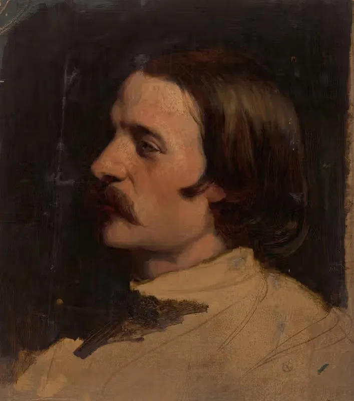 Этюд головы, повернутой налево by Иоганн Георг Шварце, 1824 - 1874 — digital art print download