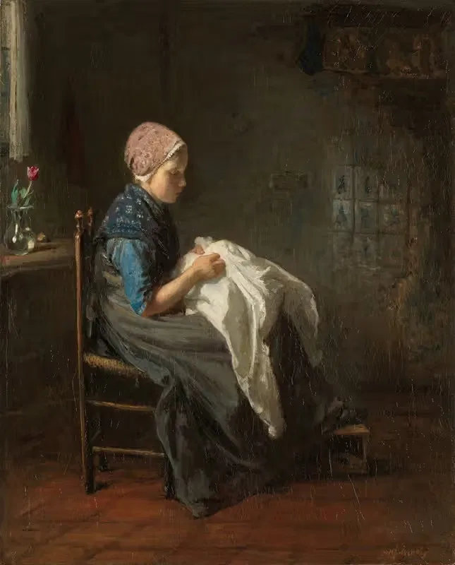 'Маленькая швея' by Йозеф Исраэльс, 1850 - 1888 — digital art print download
