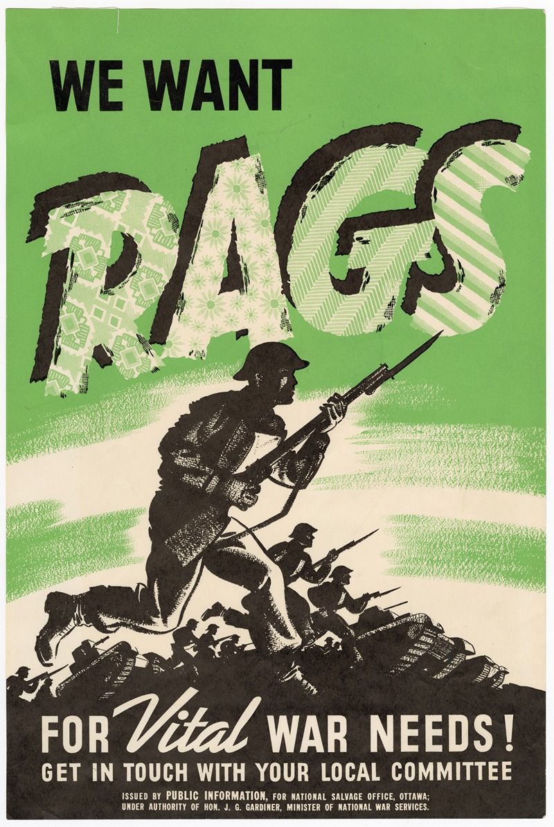 We want RAGS for Vital war needs! by Аноним — digital art print download